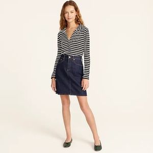 J Crew Long Sleeve Ribbed Polo in Stevie Stripe